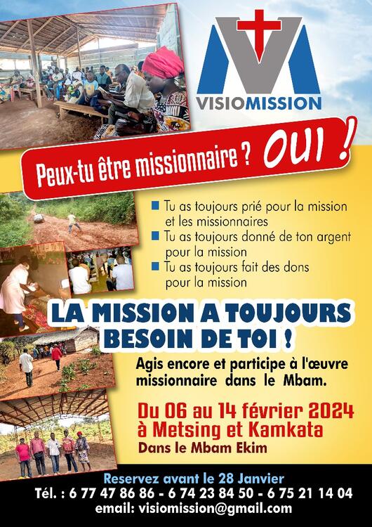 Fiche d'annonce du voyage missionnaire 2024 Fiche d'annonce du voyage missionnaire 2024